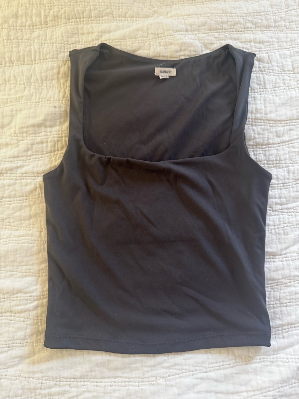 Garage Grey Square Neck Tank Top